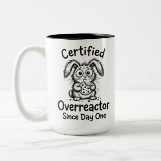 Café Em Dois Tons Caneca de Duas Cores Coelho Ansioso Sarcástico Cit