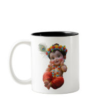 Caneca de duas cores com adorável arte indiana do 