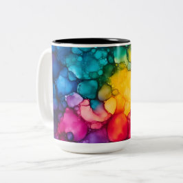 Café Em Dois Tons Caneca de Duas Cores com Design de Tinta Alcoólica