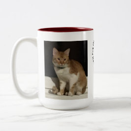 Café Em Dois Tons Caneca de duas cores com foto de gato, Melhor Mãe 