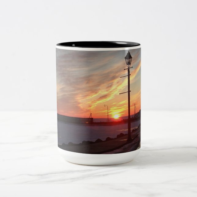 Café Em Dois Tons Caneca de duas cores com foto impressionante de pô (Centro)