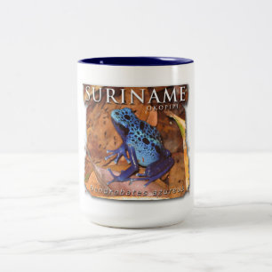 Café Em Dois Tons Caneca de duas cores com sapo azul