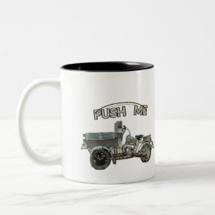 Café Em Dois Tons Caneca de Duas Cores com Veículo Vintage Push Me