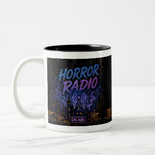 Café Em Dois Tons Caneca de duas cores da Torre de Rádio Horror