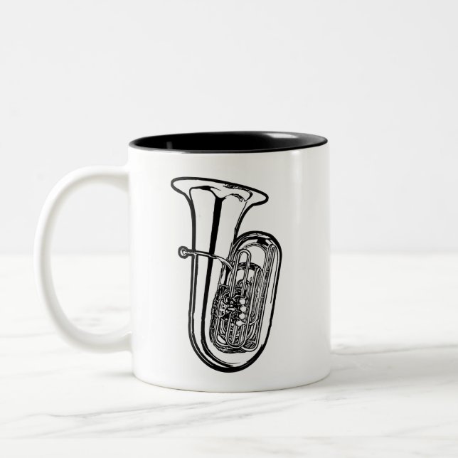 Café Em Dois Tons Caneca de duas cores da tuba (Esquerda)