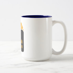 Café Em Dois Tons Caneca de duas cores de 450ml azul marinho