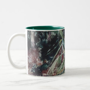 Café Em Dois Tons Caneca de duas cores de arte botânica abstrata esc