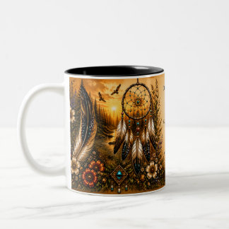 Café Em Dois Tons Caneca de duas cores do Patrimônio Indígena Dream 