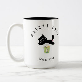 Café Em Dois Tons Caneca de Duas Cores Gatinha Matcha Fofa | Kawaii 