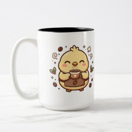 Café Em Dois Tons Caneca de Duas Cores Kawaii Coffee Chick