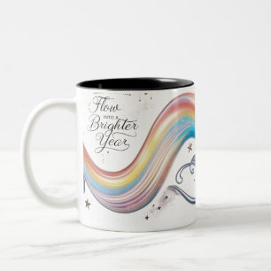 Café Em Dois Tons Caneca de Duas Cores Luxury Rainbow Flow Ano Mais 