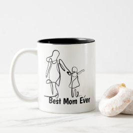 Café Em Dois Tons Caneca de duas cores 'Melhor Mãe do Mundo', 15 oz