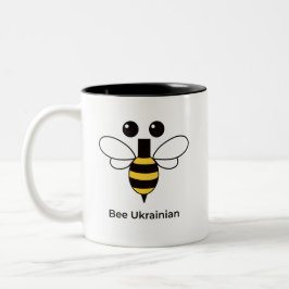 Café Em Dois Tons Caneca de Duas Cores Minimalista Abelha Ucraniana