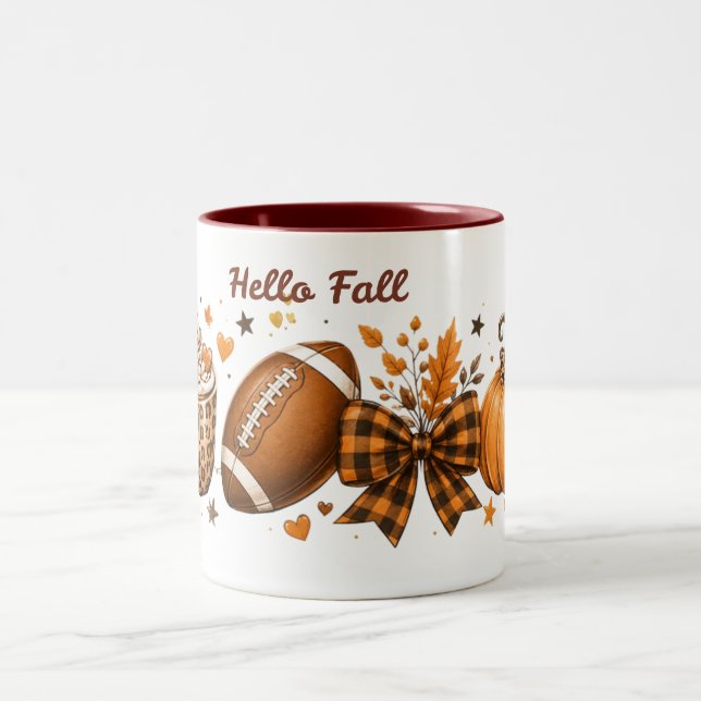 Café Em Dois Tons Caneca de Duas Cores Olá Outono   (Centro)