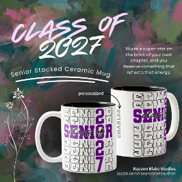 Café Em Dois Tons Caneca de Duas Cores para a Turma de 2027