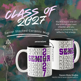 Café Em Dois Tons Caneca de Duas Cores para a Turma de 2027
