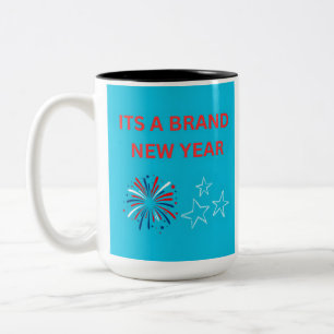 Café Em Dois Tons Caneca de Duas Cores para Celebração de Ano Novo