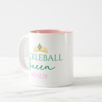 Café Em Dois Tons Caneca de Duas Cores 'Rainha do Pickleball “Eu Vim
