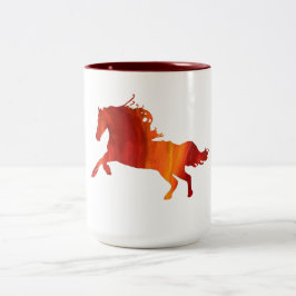 Café Em Dois Tons Caneca De Duas Toneladas, Cavalo Vermelho