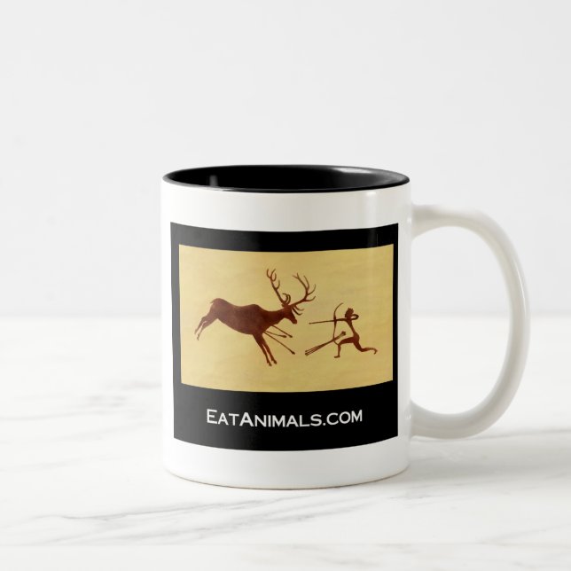 Café Em Dois Tons caneca de EatAnimals.com (Direita)