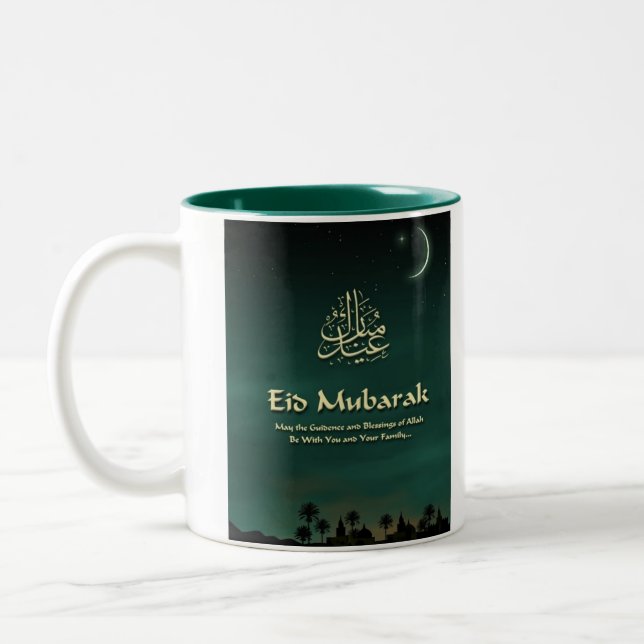 Café Em Dois Tons Caneca de Eid Mubarak (Esquerda)