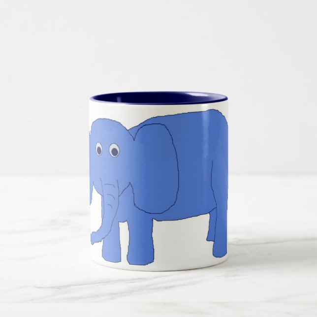Café Em Dois Tons Caneca de Elefante Azul (Centro)