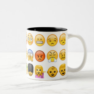 Café Em Dois Tons Caneca de Emoji