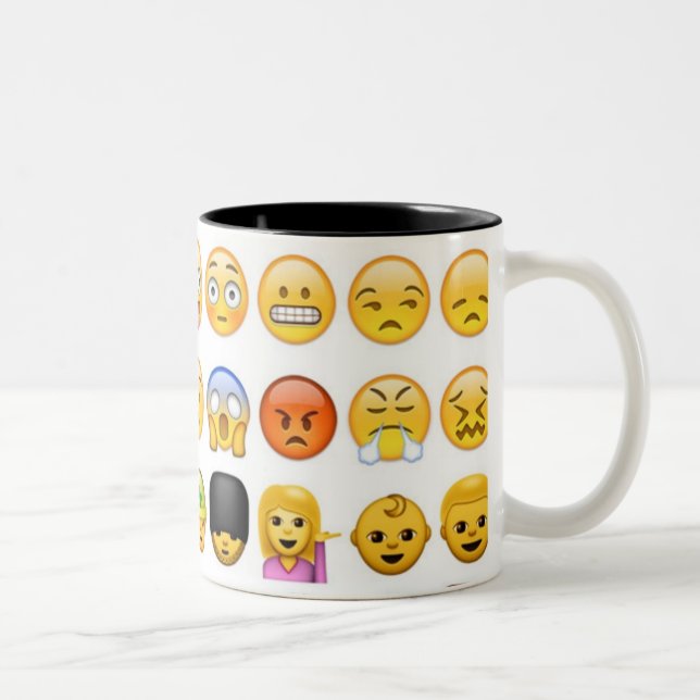 Café Em Dois Tons Caneca de Emoji (Direita)