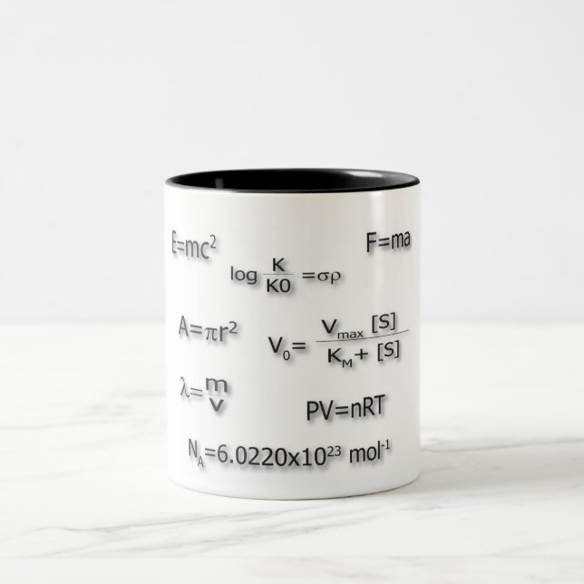 Café Em Dois Tons Caneca de equações (Centro)