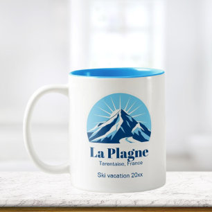 Café Em Dois Tons Caneca de esqui La Plagne França