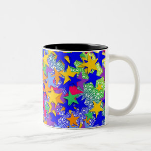 Café Em Dois Tons Caneca de estrelas do espaço