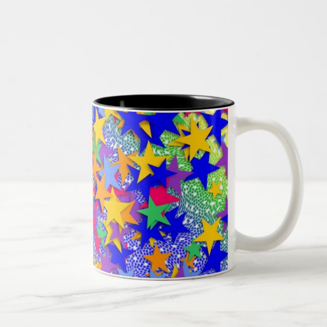 Café Em Dois Tons Caneca de Estrelas do Espaço (Direita)