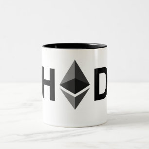 Café Em Dois Tons Caneca de Ethereum do #HODL