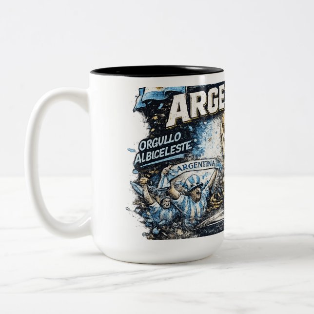 Café Em Dois Tons Caneca de fã da Argentina (Esquerda)