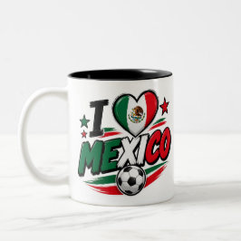Café Em Dois Tons Caneca de Fã de Futebol do México | Orgulho Mexica