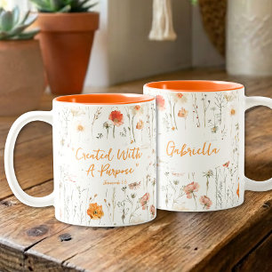 Café Em Dois Tons Caneca De Fé Criada Com Um Propósito Inspirador
