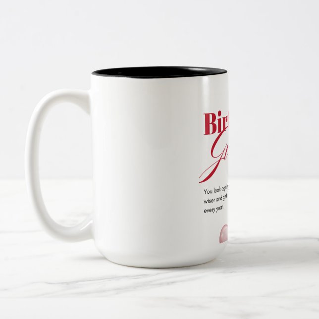 Café Em Dois Tons Caneca de Feliz Aniversário (Esquerda)