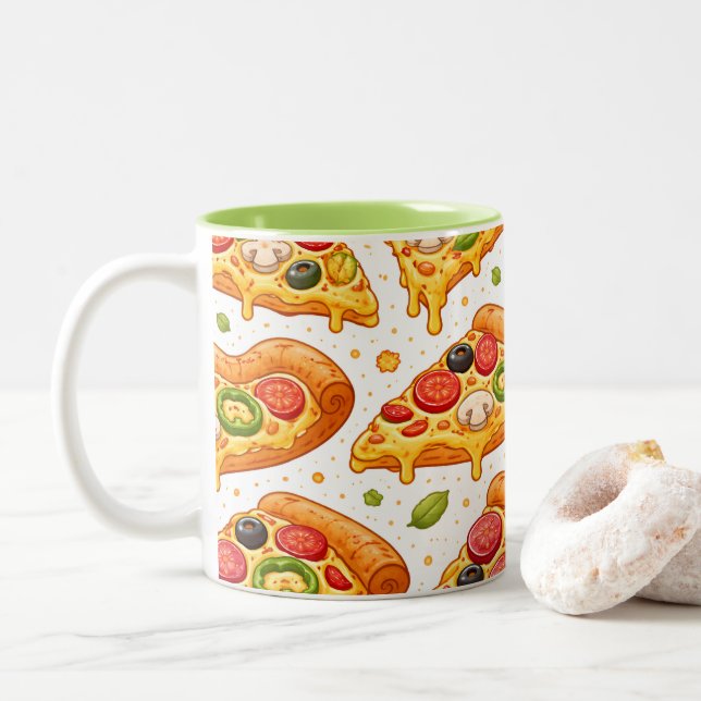 Café Em Dois Tons Caneca de festa personalizada (Com Donut)