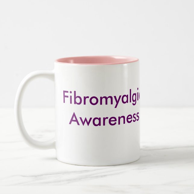 Café Em Dois Tons Caneca de FibromyalgiaAwareness (Esquerda)