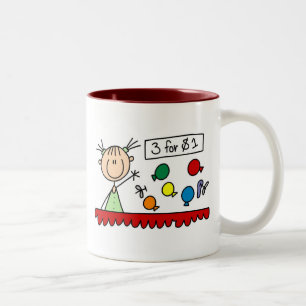 Café Em Dois Tons Caneca de Figura de Pau 3 Por $1 Feira