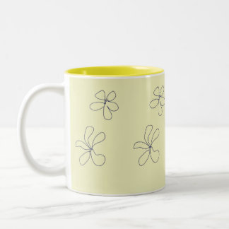 Café Em Dois Tons caneca de flor