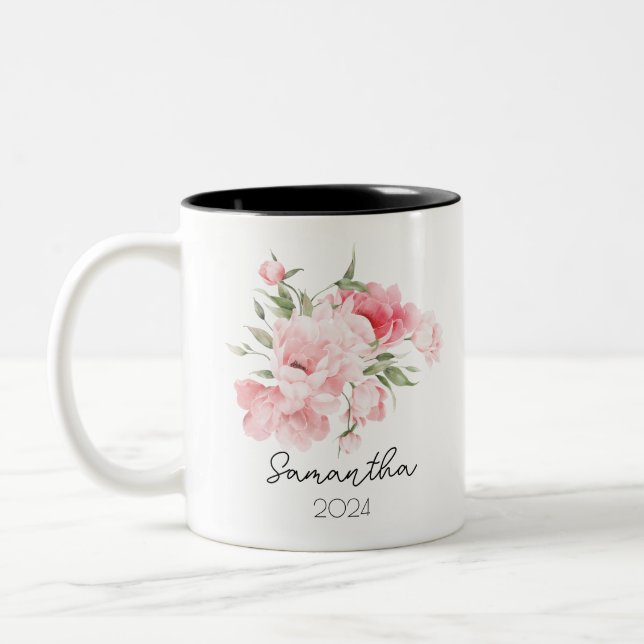 Café Em Dois Tons Caneca de Flor de Nascimento (Esquerda)