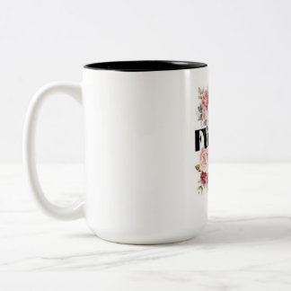 Café Em Dois Tons Caneca de Flor Preta e Rosa