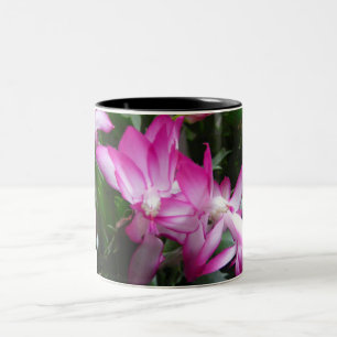 Café Em Dois Tons Caneca de Flores de Cactus de Natal