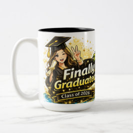 Café Em Dois Tons Caneca de Formatura Classe de 2026 Presente