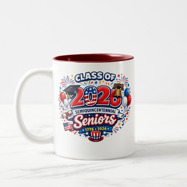 Café Em Dois Tons Caneca de formatura de 2026 Semi-quincentenário (Esquerda)
