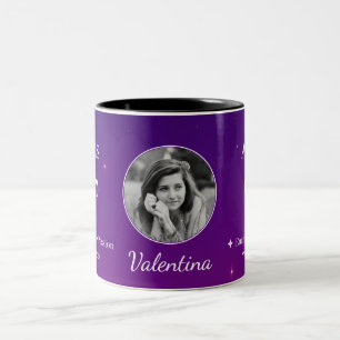 Café Em Dois Tons Caneca de Foto com Símbolo e Características Perso