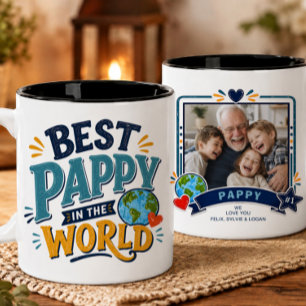 Café Em Dois Tons Caneca de Foto do Melhor Vovô do Mundo