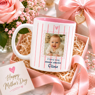 Café Em Dois Tons Caneca de Foto Personalizada da Tia com Foto do Be