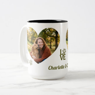 Café Em Dois Tons Caneca de Foto Personalizada de Mãe de Cachorro co